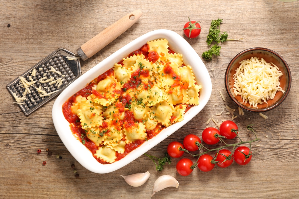 Four-Cheese Ravioli with Marinara