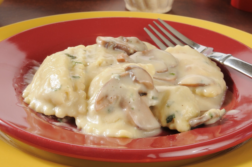 Ravioli with Creamy Mushroom Sauce
