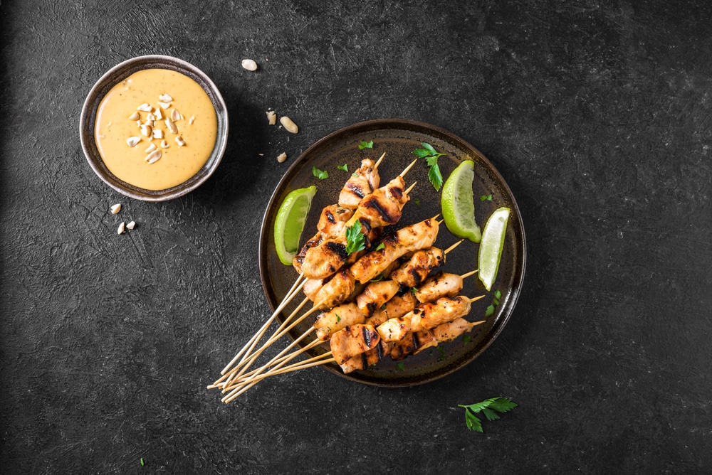 Grilled Chicken Skewers with Satay Sauce