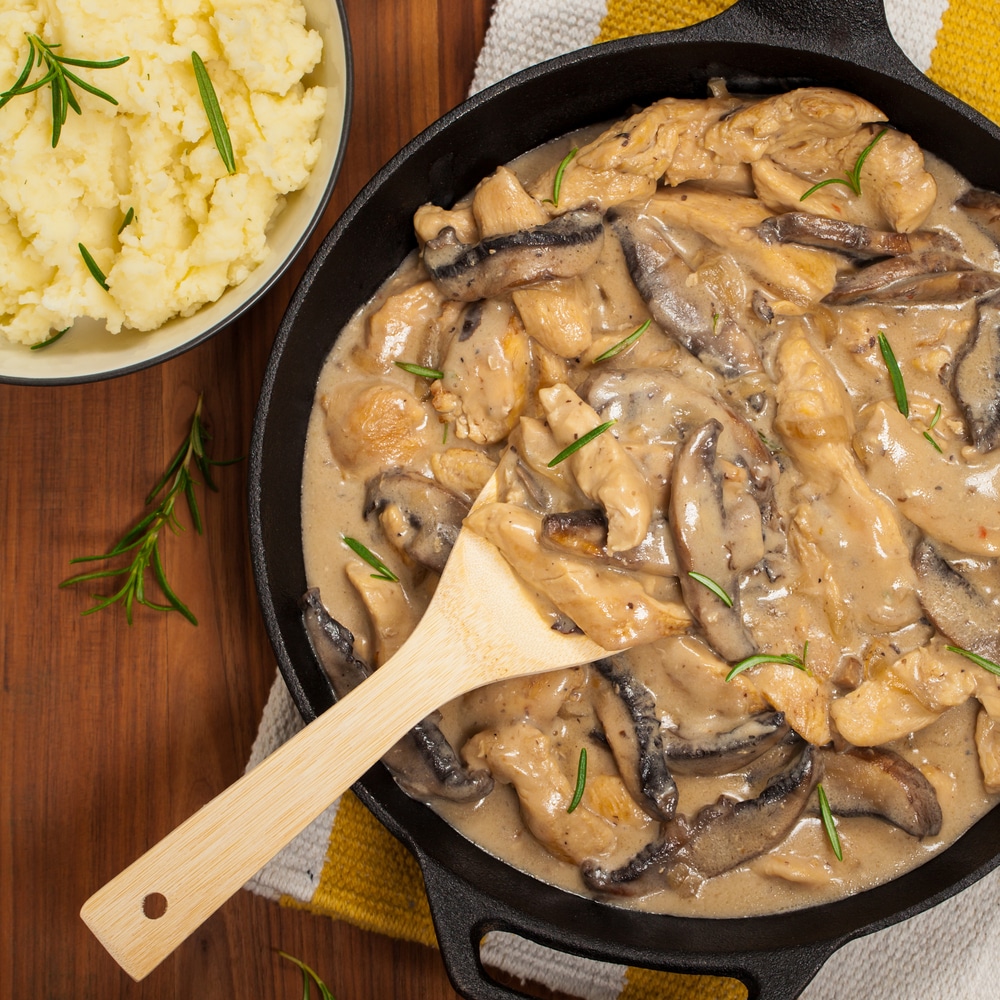 Slow Cooker Chicken and Mushroom Stroganoff