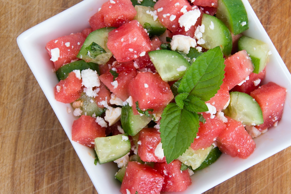 Watermelon and Cucumber Salad with Feta